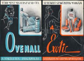 Piperecikkeket reklámozó kisplakátok (Exotic, Ovenall, Caola, Baeder), 6 db, 20,5×14 cm