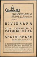 1938-1940 A 8 Órai Újság utazási prospektusai, 3 db , 2 db borítékkal