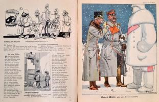 1914-1915 Kriegs-Nummer Lustige Blätter, szatirikus grafikus német újságok, 10 db