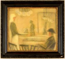 Bálint Rezső (1885-1945): Pincérlány. Pasztell, papír, üvegezett keretben, hibás keretben, 28×32 cm