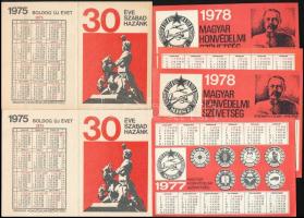 1975-1978 6 db MHSZ (Magyar Honvédelmi Szövetség) naptár és MHSZ oklevél