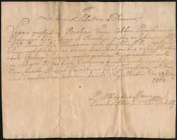 1808 Pest, A Alkantarai Szent Péter templommal kapcsolatos kézzel írott latin nyelvű egyházi levél