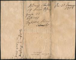 1808 Pest, A Alkantarai Szent Péter templommal kapcsolatos kézzel írott latin nyelvű egyházi levél