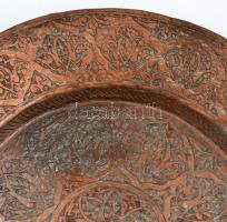 Réz dísztál, d: 31 cm