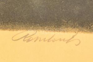 Paulovits Pál (1892-1975) Tabáni lámpafény. Színes rézkarc, papír, jelzett, üvegezett keretben, 23×2...