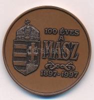 1997. 100 éves a MASZ (Magyar Atlétikai Szövetség) 1897-1997 / Budapest 1997. október 8-12 kétoldalas Br emlékérem (42,5mm) T:1-