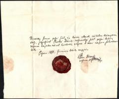 1870-1942 4 db pesti és kőszegi egyházi irat, közte keresztlevél, egyik pecséttel jelzett