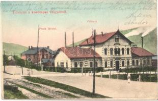 Korompa, Krompach, Krompachy (Szepes); Vasgyár, Posta hivatal, Főiroda. Balkányi Simon kiadása / iron works, factory, post office, main office (EK)