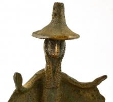 Jelzés nélkül: Varázsló. Bronz, márvány talapzaton, m: 26,5 cm