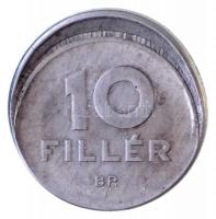 1951. 10f Al technológiai hibás veret T:1-