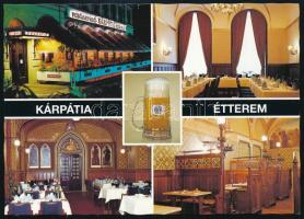 1971 Budapest, Kárpátia Étterem megrendelőlapja az éttermet ábrázoló képeslappal