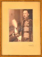 Vitéz csíktaplóczai Lázár Károly (1890-1969) altábornagy, kartonra kasírozott fotómásolat, üvegezett keretben, 23×17 cm