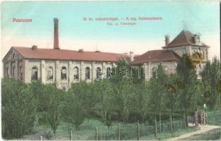 1908 Pancsova, Pancevo; M. kir. selyemfonógyár. 219. Miloszavljevics Vazul kiadása / K. ung. Seldenspinnerei / silk spinning mill (fl)