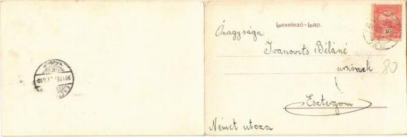 1901 Temesvár, Timisoara; Józsefváros, Küttl tér. Polatsek kiadása. Kihajtható panorámalap / Iosefin...