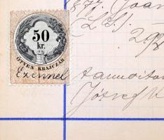 1877-1928 3 db budapesti és lánycsóki közjegyzői okiratok, 1 K-ás, valamint 50 kr-os okmánybélyeggel