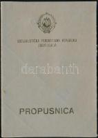 1987 Fényképes határátlépési engedély jugoszláv-magyar viszonylatban