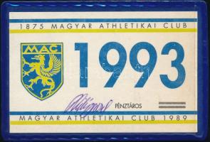 1993 Magyar Athletikai Club tagsági igazolványa