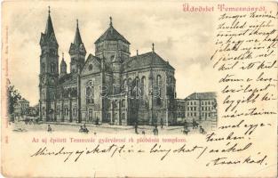 1899 Temesvár, Timisoara; Az újonnan épített gyárvárosi római katolikus plébániatemplom. Králicsek Béla kiadása / parish church (szakadás / tear)