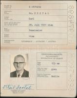 1973 Bécs, Az Osztrák Köztársaság által kiállított fényképes útlevél NDK pecsétekkel / Austrian passport