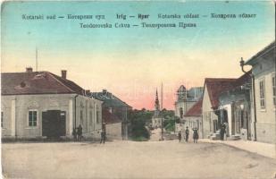 1915 Ürög, Irig; Kotarski sud, Teodorovska Crkva / utcakép, templom / street view, church + Cens. Censor No. 4. (EK)