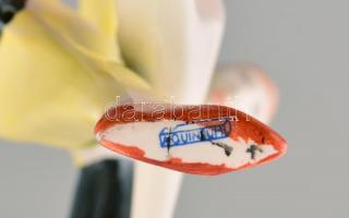 Aquincumi zenebohóc, kézzel festett, jelzett, hibátlan, m: 20,5 cm