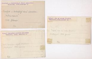 3 db RÉGI első világháborús katonai fotó képeslap: Volhynia, fenségek látogatása a fronton / 3 WWI K...