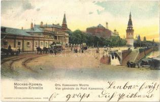 1905 Moscow, Moskau, Moscou; Vue generale du Pont Kamennoy / Bolshoy Kamenny bridge, horse-drawn tram. Knackstedt & Näther (EB)
