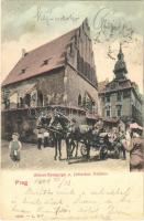 1904 Praha, Prag, Prága, Prague; Altneu-Synagoge u. jüdisches Rathaus / Old New Synagogue, Jewish Town Hall, Judaica (fl)