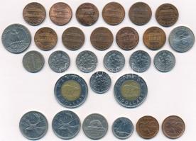 Vegyes: Amerikai Egyesült Államok 1941-2004. 1c-1/4$ (20x) közte 1db ezüst + Kanada 1969-2000. 1c-2$...