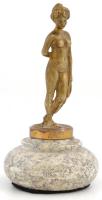 Jelzés nélkül: álló női akt. Réz, gipsz talapzaton, m: 9,5 cm