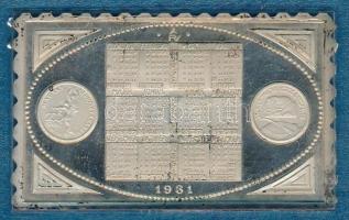 1981. Naptár Ag bélyegérem Állami pénzverő feliratú műanyag tokban (0.835/37x23mm) T:2 (PP)