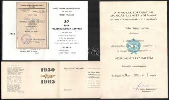 1957-1964 Rendőralezredes kitüntetési okiratai és egyéb okmányok
