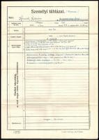 1904-1939 Fegyházi tisztviselő kinevezési és egyéb iratai, szolgálati lapja