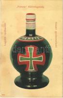 "Pemete" különlegesség, legjobb nyálkaoldó, kitűnő gyomorerősítő. Taussig Arth. 8665. / Hungarian cough syrup advertisement card (ragasztónyom / glue marks)