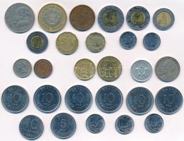 28db-os vegyes külföldi fémpénz tétel, közte Argentína (2db), Brazília (11db), Dominikai Köztársaság (1db), Mexikó (11db), Kuba (2db) és Venezuela (1db) T:1-,2,2- 28pcs of various coins, including Argentina (2pcs), Brasil (11pcs), Dominican Republic (1pc), Mexico (11pcs), Cuba (2pcs), Venezuela (1pc) C:AU,XF,VF