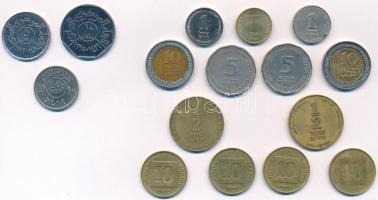 16db-os vegyes külföldi érme tétel, közte Izrael (13db), Jemen (2db), Szaúd-Arábia (1db) T:1-,2 16pcs of various coins, including Israel (13pcs), Yemen (2pcs), Saudi Arabia (1pc) C:AU,XF