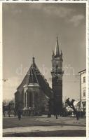1940 Beszterce, Bistritz, Bistrita; Evangélikus templom / Lutheran church, photo + 1940 Beszterce visszatért So. Stpl