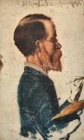 Zilzer Antal (1860-1921): A festő. Olaj, fa tábla, jelzett, 23,5×14,5 cm