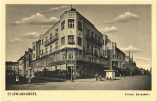 Szatmárnémeti, Szatmár, Satu Mare; Városi bérpalota / street view, house, shops