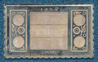 1984. Naptár Ag bélyegérem Állami pénzverő feliratú műanyag tokban (0.835/37x23mm) T:1 (PP)