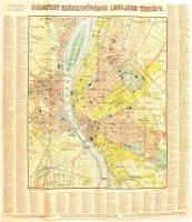 cca 1903 Budapest székesfőváros legújabb térképe, kiadja: Barta Lajos, Bp., Károlyi György-ny.,a széleken utcanévjegyzékkel, a felső részén hiánnyal, de a térkép nem hiányos 42x34 cm, teljes: 54x47 cm