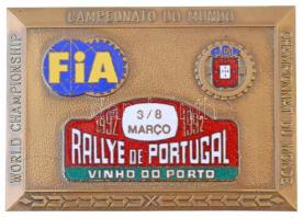 Portugália 1992. Rallye de Portugal - Vinho do Porto - World Championship (Portugál Rali - Világbajnokság) zománcbetétes, egyoldalas Br plakett, eredeti karton dobozban (73x103mm) T:1