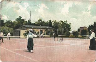 3 db régi tenisz motívumlap / 3 pre-1945 tennis motive cards