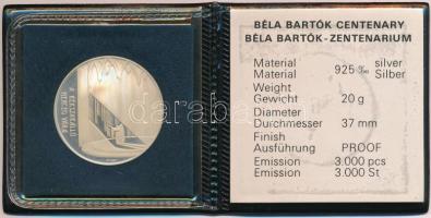 Fülöp Zoltán (1951-) 1981. "Bartók Béla / A kékszakállú herceg vára" Ag emlékérem piros mű...