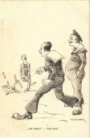 Alle Neune! / Tutti nove! / K.u.K. Kriegsmarine Matrose / All nine! Austro-Hungarian Navy mariner humour art postcard, sport, bowling, kegel. G. Fano, Pola 1910-11. 1607. s: Ed. Dworak (fl)