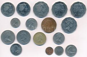 17db-os vegyes külföldi érme tétel, közte Ausztrália (8db), Fidzsi (1db), Szingapúr (3db), Új-Kaledó...