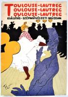 cca 1960-1970 Toulouse-Lautrec kiállítás eredeti plakátterve, gyűrődésekkel, 82×56 cm
