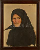 Zilzer Antal (1860-1921): Öregasszony portré. Olaj, vászon, jelzett, keretben, 45×35 cm