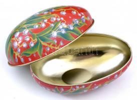 Fabergé stílusú modern fém tojás dobozok (6db), csoki nélkül, eredeti dobozában, 10×6,5 cm (6×)