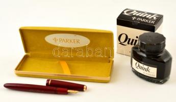 Parker töltőtoll 14 K aranyozott tollheggyel, Quink tintával